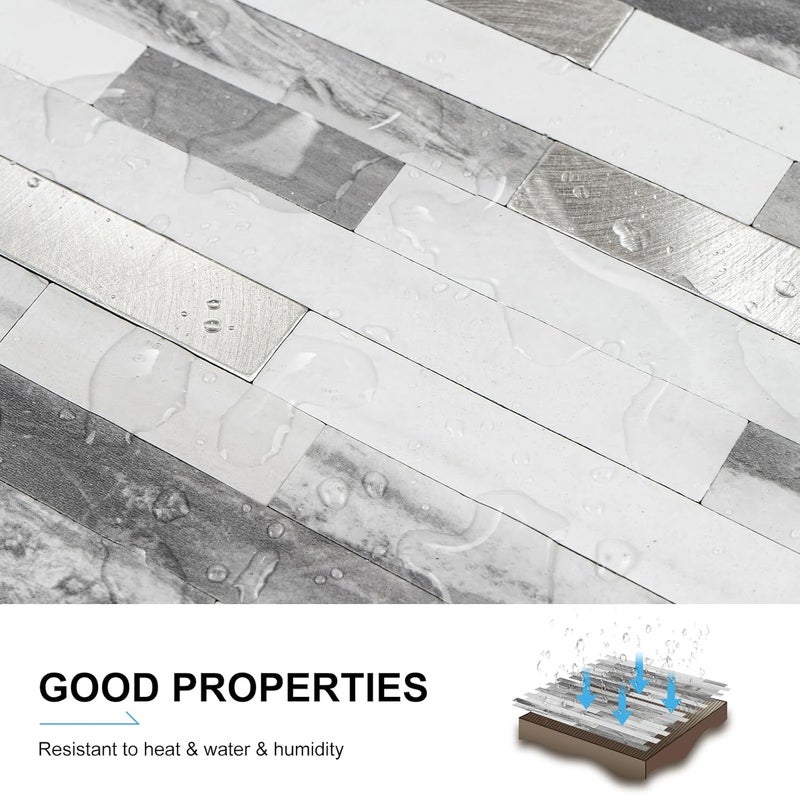 V-MOZZA Peel and Stick Backsplash, 20-Sheet Peel and Stick Tiles 12.1" x 5.9" Stick on Backsplash PVC Wall Tile for Kitchen Fireplace - Image 3